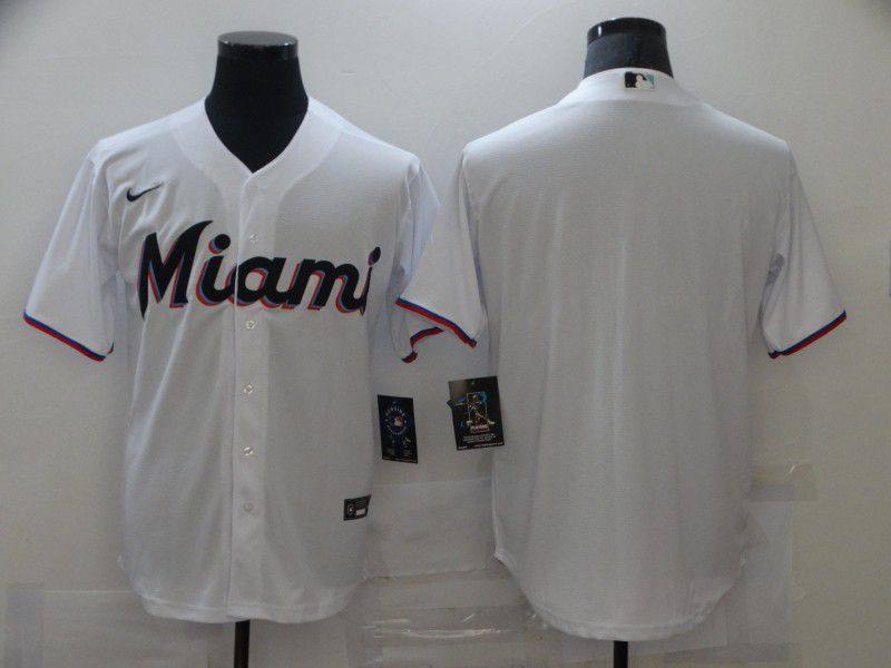 Men Miami Marlins Blank White Game Nike MLB Jerseys->baltimore orioles->MLB Jersey